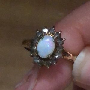 Opal & Cubic Zirconia Gold Ring- 559 $35 or $30 w/offer